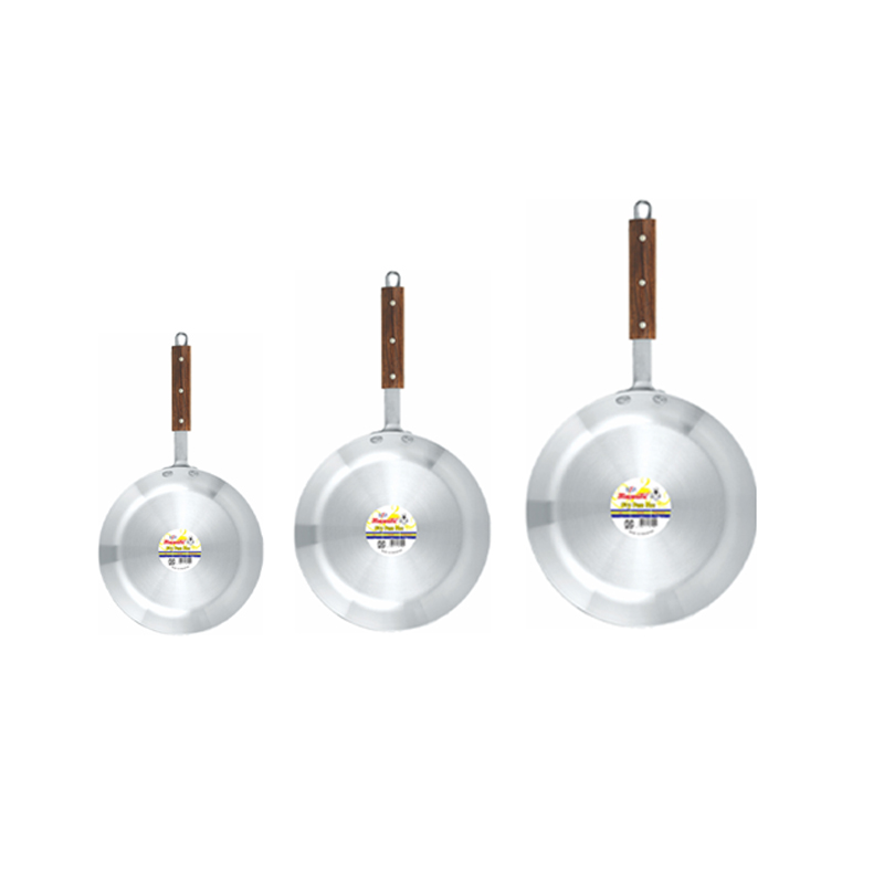 Majestic | Metal Finish Frying Pan with Wooden Handle 3 Pcs Set 1×3 – FPHOM1x3