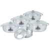 Sonex Imperial Cooking Pot Set 15 - Set of 5 Shallow Aluminum Pots, Sizes 2.5L to 9L